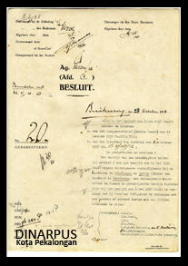 Besluit Tanggal 28 Oktober 1938 No. 20 tentang Penempatan pekerja di Pekalongan 1938_Sumber : ANR...